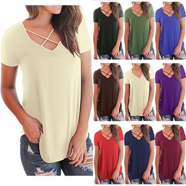 women's t-shirt loose t-shirts women jumpers ladies short sleeve solid streetwear woman pullovers v-neck female hollow out tee shirt c, White
women's t-shirt loose t-shirts women jumpers ladies short sleeve solid streetwear woman pullovers v-neck female hollow out tee shirt c, White