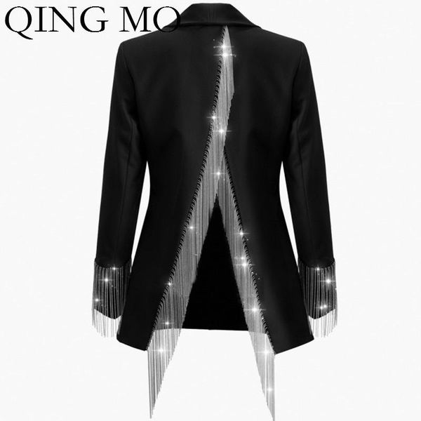 qing mo women personality off back coat with tassels women single button suit black slim coat 2020 fashion zqy1517, Tan;black
qing mo women personality off back coat with tassels women single button suit black slim coat 2020 fashion zqy1517, Tan;black