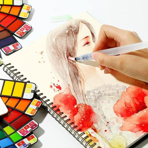 gift sets superior solid watercolor paint set with water brush pen foldable travel color pigment 18/25/33/42 colors1
gift sets superior solid watercolor paint set with water brush pen foldable travel color pigment 18/25/33/42 colors1