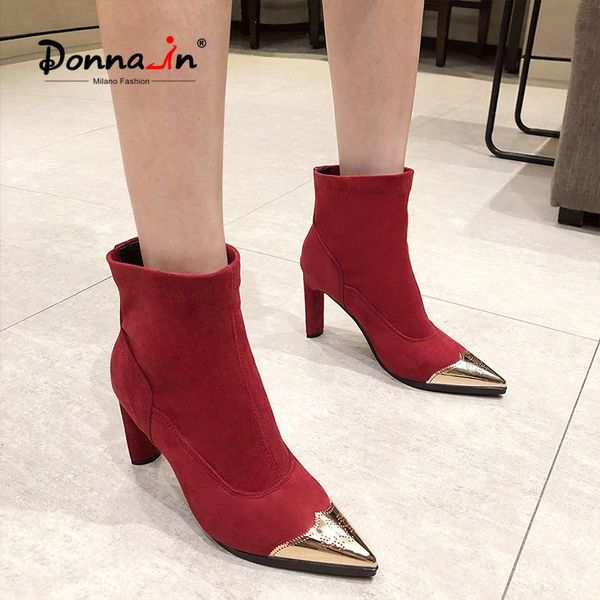 boots donna-in 2021 fashion metal toe women's winter high heel thick suede stretch boot warm splicing female shoes, Black
boots donna-in 2021 fashion metal toe women's winter high heel thick suede stretch boot warm splicing female shoes, Black