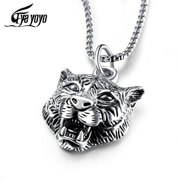 eyeyoyo white tiger pendant domineering tiger head pendant men's hip-hop punk necklace 201013, Silver
eyeyoyo white tiger pendant domineering tiger head pendant men's hip-hop punk necklace 201013, Silver