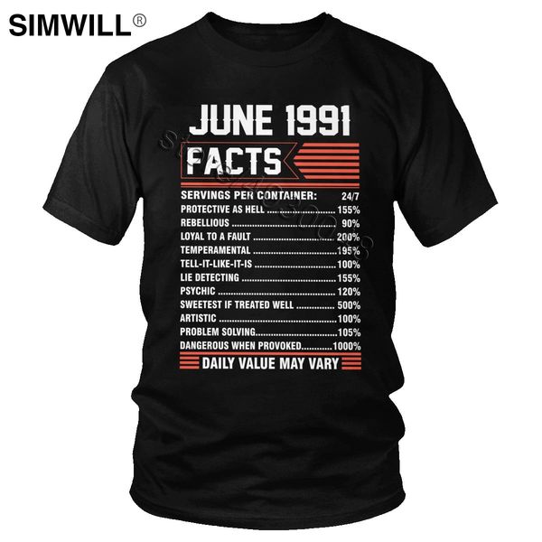 sport trendy cotton funny june 1991 facts t shirt short sleeve birthday tee for men casual t-shirts boyfriend's gift merchandise 
sport trendy cotton funny june 1991 facts t shirt short sleeve birthday tee for men casual t-shirts boyfriend's gift merchandise