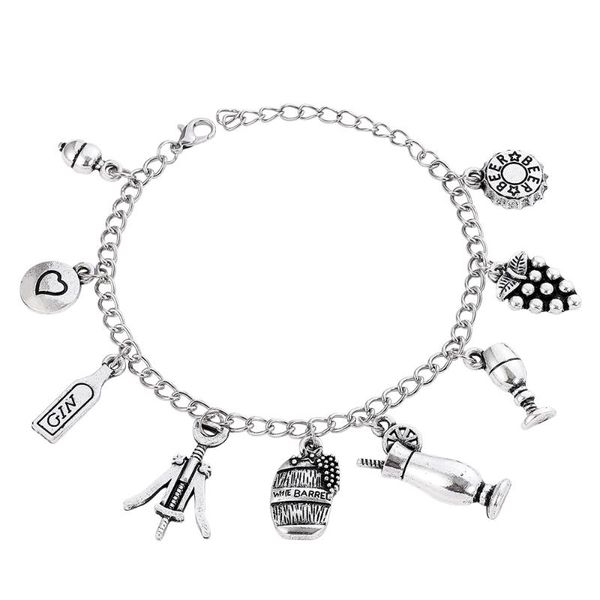 link, chain bar bartending tool model pendant bracelets diy charm silver color drop bracelet jewelry for bartender christmas gifts, Black
link, chain bar bartending tool model pendant bracelets diy charm silver color drop bracelet jewelry for bartender christmas gifts, Black