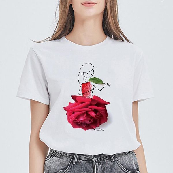 rose petal printed summer lovely sweet tshirt gym t shirt women harajuku versatile t-shirt femme trendy ropa mujer, White
rose petal printed summer lovely sweet tshirt gym t shirt women harajuku versatile t-shirt femme trendy ropa mujer, White