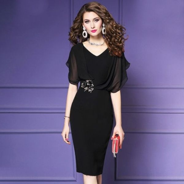 7trbf dress color dress women's new v-neck of 2019 summer temperament goddess solid style stitching hip skirt style nuuto, Black;gray
7trbf dress color dress women's new v-neck of 2019 summer temperament goddess solid style stitching hip skirt style nuuto, Black;gray