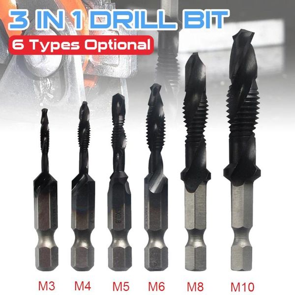 jgzui m3-m10 screw tap drill bits hss taps woodworking metric combination bit high speed steel titanium 1/4" in quick change hex
jgzui m3-m10 screw tap drill bits hss taps woodworking metric combination bit high speed steel titanium 1/4" in quick change hex