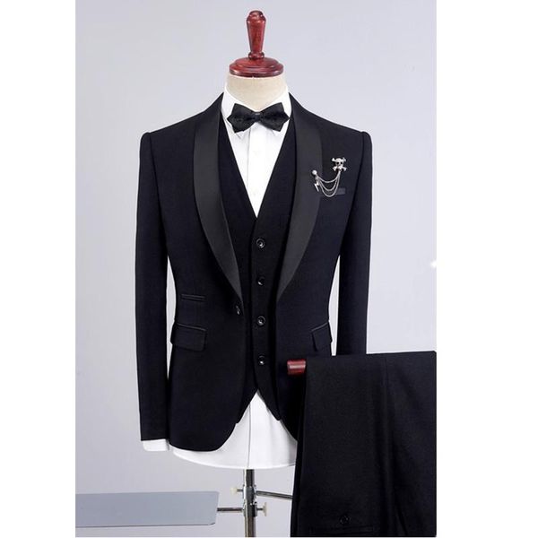 men's suits & blazers custom fashion black suit three-piece (coat + pants vest) shawl collar wedding groom dress, White;black
men's suits & blazers custom fashion black suit three-piece (coat + pants vest) shawl collar wedding groom dress, White;black