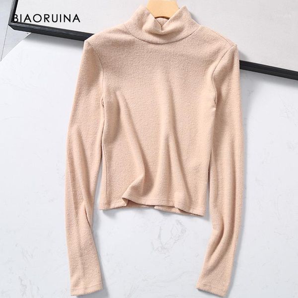 biaoruina women's soft lazy style skin-friendly turtleneck solid color brushed knit short sweater female casual pullover1, White;black
biaoruina women's soft lazy style skin-friendly turtleneck solid color brushed knit short sweater female casual pullover1, White;black