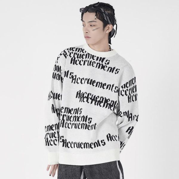 mens high street tide streetwear harajuku sweater jacquard letter knitted sweater men 2021 autumn casual full cotton pullover1, White;black
mens high street tide streetwear harajuku sweater jacquard letter knitted sweater men 2021 autumn casual full cotton pullover1, White;black