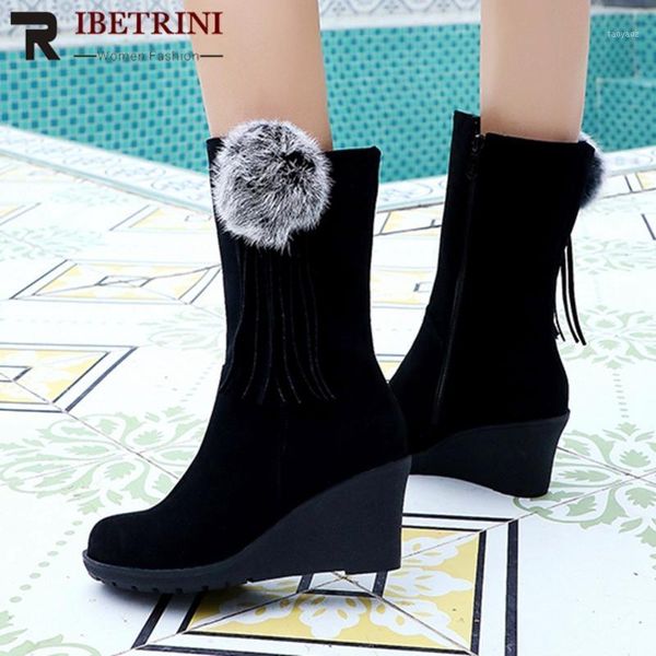 ribetrini retro women solid wedges female shoes women zipper solid flock mid calf boots fashion brand winter boots1, Black
ribetrini retro women solid wedges female shoes women zipper solid flock mid calf boots fashion brand winter boots1, Black