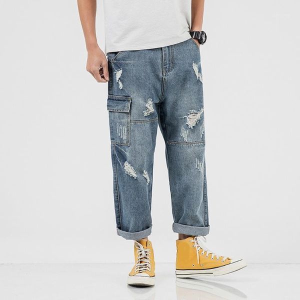 autumn and winter men's fashion casual hole large size loose straight jeans in the waist large pocket loose chic fashion1, Blue
autumn and winter men's fashion casual hole large size loose straight jeans in the waist large pocket loose chic fashion1, Blue
