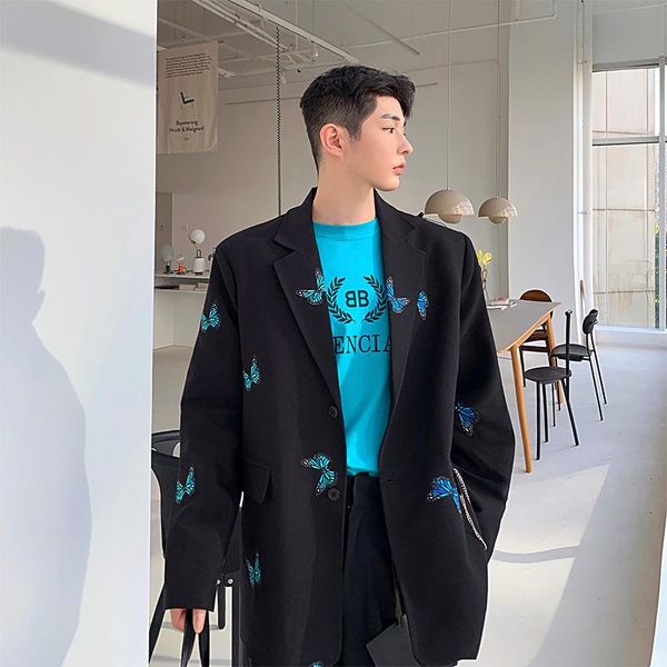 men's suits & blazers male streetwear vintage fashion suit jacket stage clothing loose casual butterfly embroidered coat overcoat, White;black
men's suits & blazers male streetwear vintage fashion suit jacket stage clothing loose casual butterfly embroidered coat overcoat, White;black