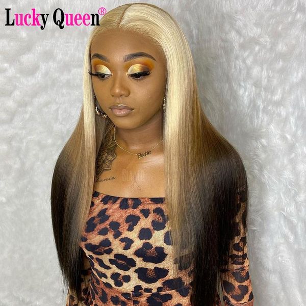 lucky queen peruvian straight ombre color transparent lace part human hair wigs pre plucked for black women remy 8"-26, Black;brown
lucky queen peruvian straight ombre color transparent lace part human hair wigs pre plucked for black women remy 8"-26, Black;brown