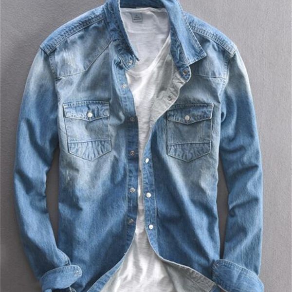 2021 men denim long shirt 100% cotton two light electric pockets thin jeans cowboy coat-shirts w6gh, White
2021 men denim long shirt 100% cotton two light electric pockets thin jeans cowboy coat-shirts w6gh, White
