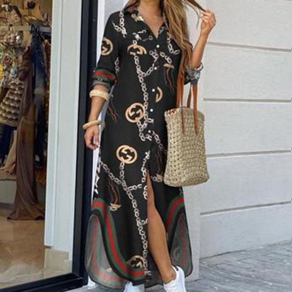 fashion women long sleeve shirt dress autumn printed long dresses laides turn-down collar loose sundress party dresses, Black;gray
fashion women long sleeve shirt dress autumn printed long dresses laides turn-down collar loose sundress party dresses, Black;gray