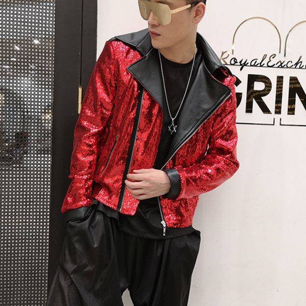2020 sequins motorcycle red leather of men nightclub in fashion hairdresser dance troupe host jacket pu underwear key s15w, Black
2020 sequins motorcycle red leather of men nightclub in fashion hairdresser dance troupe host jacket pu underwear key s15w, Black