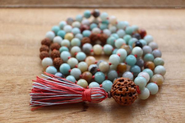 amazonite and rudraksha knotted necklace 108 mala beads necklace tassel necklaces prayer necklaces yoga mala meditation beads1, Silver
amazonite and rudraksha knotted necklace 108 mala beads necklace tassel necklaces prayer necklaces yoga mala meditation beads1, Silver