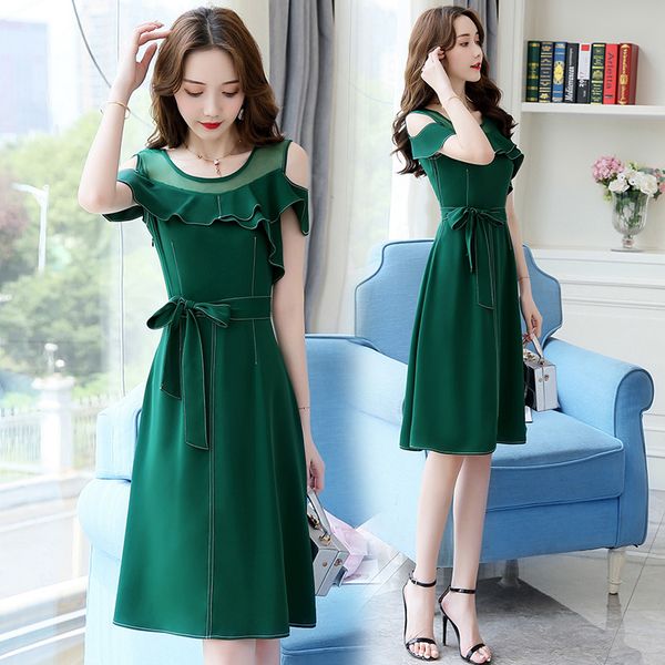 5 colors summer chiffton gauze bandage slim waist short sleeve o-neck a-line red green blue black pink coctail dress daily wear party
5 colors summer chiffton gauze bandage slim waist short sleeve o-neck a-line red green blue black pink coctail dress daily wear party