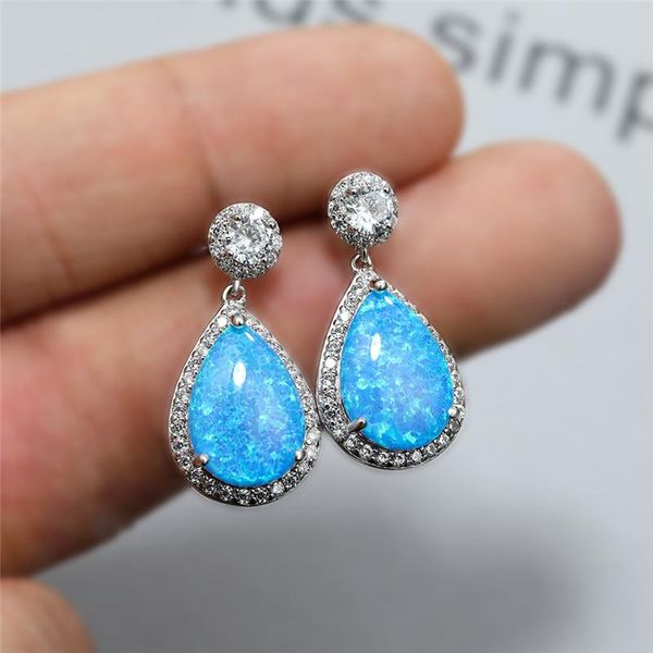 blue fire opal water drop earrings for women wedding jewelry white cz stone silver color dangle earrings bridal engagement gifts
blue fire opal water drop earrings for women wedding jewelry white cz stone silver color dangle earrings bridal engagement gifts