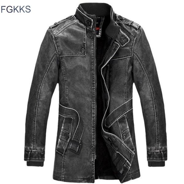 fgkks men's warm leather jacket winter men pu coats brand clothing motorcycle style windbreaker male long leather jacket coat 201223, Black
fgkks men's warm leather jacket winter men pu coats brand clothing motorcycle style windbreaker male long leather jacket coat 201223, Black