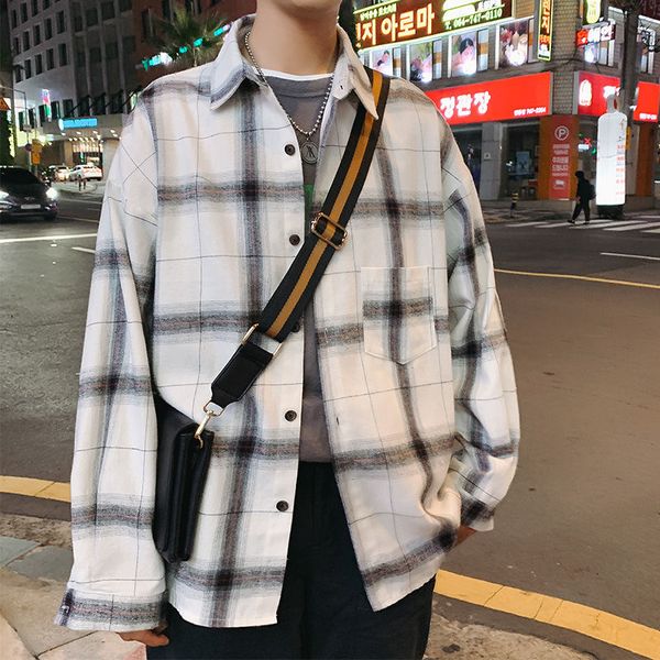 2021 new new spring arrival tide male plaid shirt beautiful white students long-sleeved long-sleeve ufa9, White;black
2021 new new spring arrival tide male plaid shirt beautiful white students long-sleeved long-sleeve ufa9, White;black