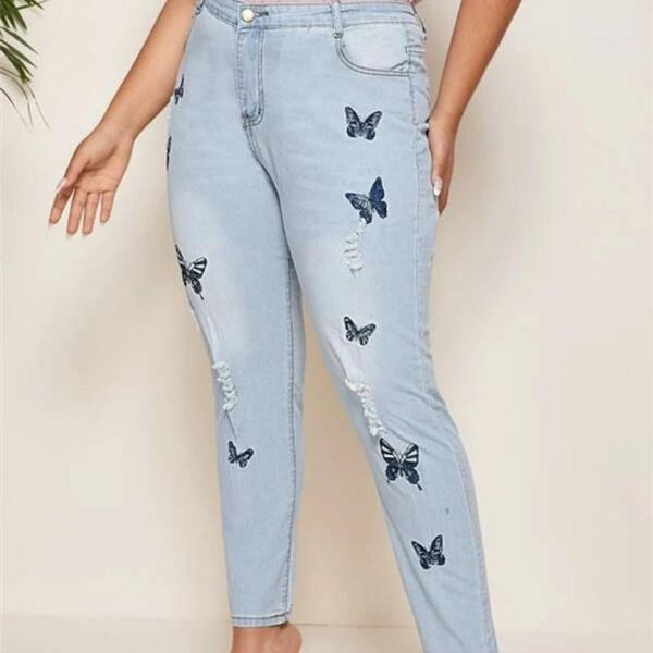 denim jeans pencil-pants destroyed stretch torn-hole high-waist women slim patchwork dm0011, Blue
denim jeans pencil-pants destroyed stretch torn-hole high-waist women slim patchwork dm0011, Blue