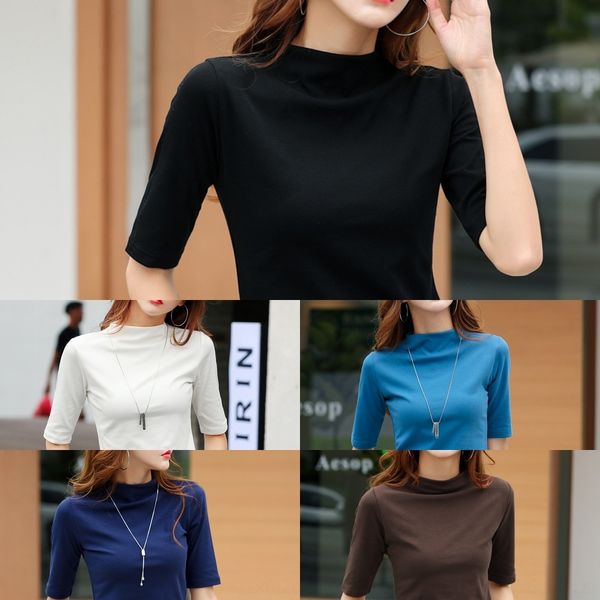 8jhfe autumn mid sleeve for women 2020 new fit slim versatile fashion half high collar women's korean t-shirt t-shirt women's wear, White
8jhfe autumn mid sleeve for women 2020 new fit slim versatile fashion half high collar women's korean t-shirt t-shirt women's wear, White