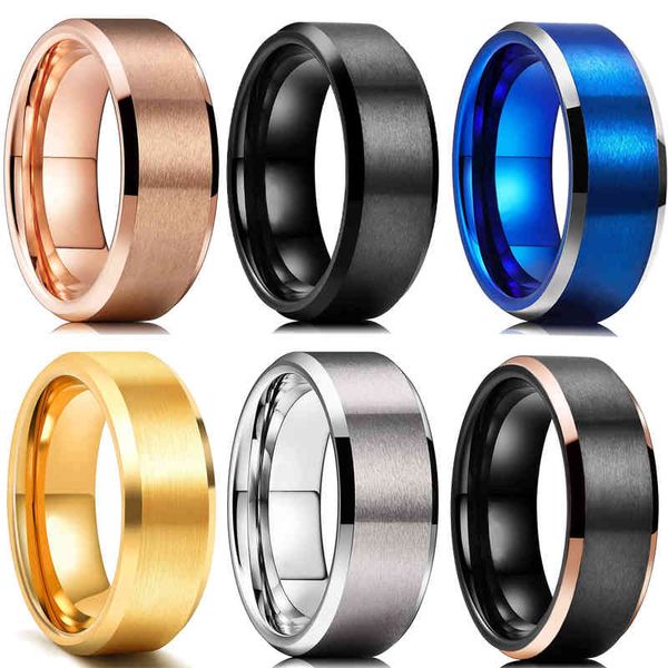 6 colors simple 8mm men tungsten carbid ring gold blue black matte finish beveled polished edge engagement wedding band, Silver
6 colors simple 8mm men tungsten carbid ring gold blue black matte finish beveled polished edge engagement wedding band, Silver