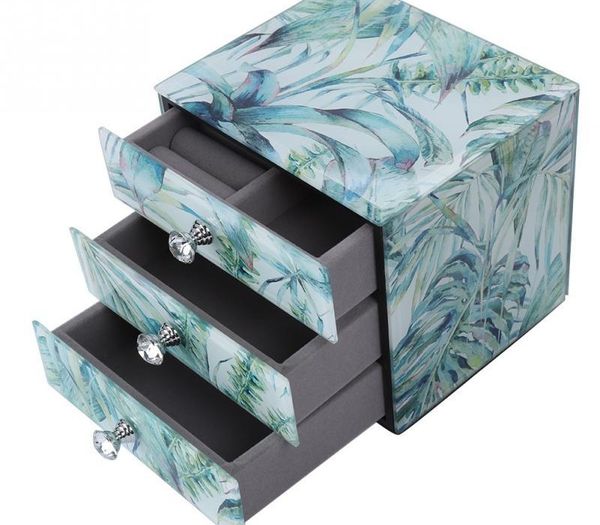 1pcs large capacity printing pattern tempered glass drawer green jewelry box table55, Black;white
1pcs large capacity printing pattern tempered glass drawer green jewelry box table55, Black;white