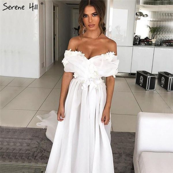 white off shoulder chiffon evening dresses 2019 short sleeve handmade flowers evening gowns ha2234 custom made1, White;black
white off shoulder chiffon evening dresses 2019 short sleeve handmade flowers evening gowns ha2234 custom made1, White;black
