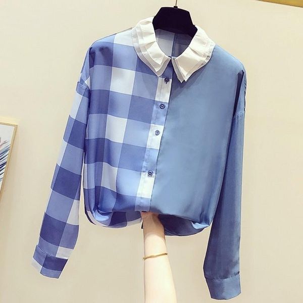 color block female shirts 2020 new autumn single breasted turn down collar long sleeve blouses casual women office lady1, White
color block female shirts 2020 new autumn single breasted turn down collar long sleeve blouses casual women office lady1, White