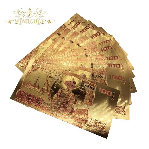 10шт лот таиланд сусального золота банкнота 100 бат банкнот в золото 24k двойной стороне печати банкноты бумажные деньги для сбора bbypsk
10шт лот таиланд сусального золота банкнота 100 бат банкнот в золото 24k двойной стороне печати банкноты бумажные деньги для сбора bbypsk