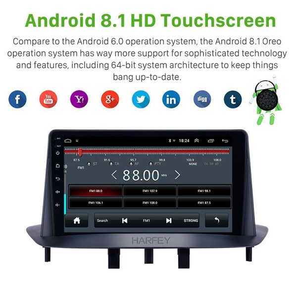 harfey car stereo 9" hd gps android 8.1 auto radio navi for megane 3 2009 2010 2011-2014 support carplay bluetooth swc car dvd
harfey car stereo 9" hd gps android 8.1 auto radio navi for megane 3 2009 2010 2011-2014 support carplay bluetooth swc car dvd