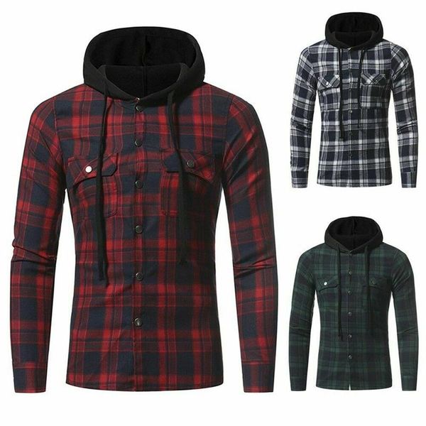 men's hoodies & sweatshirts autumn men classic plaid casual hooded long sleeve hoodie sweatshirt clothes slim fit male streetwear, Black
men's hoodies & sweatshirts autumn men classic plaid casual hooded long sleeve hoodie sweatshirt clothes slim fit male streetwear, Black
