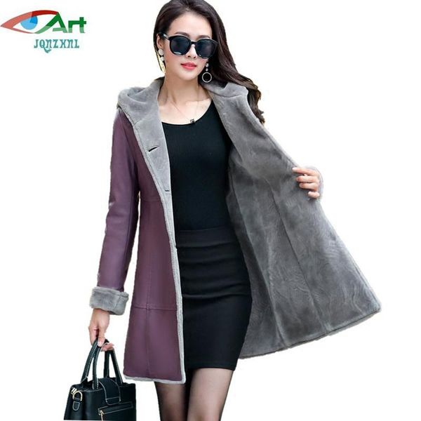 jqnzhnl 2021 new winter women single breasted leather jacket coats fashion medium long thick hooded leather coats outerwear e996, Black
jqnzhnl 2021 new winter women single breasted leather jacket coats fashion medium long thick hooded leather coats outerwear e996, Black