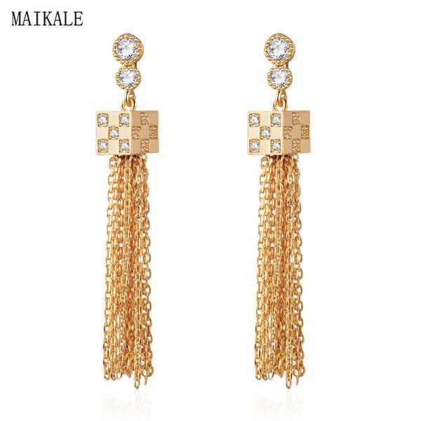 maikale fashion design tassel chains long earrings magic cube shape zirconia gold earrings for women jewelry unique gifts, Golden;silver
maikale fashion design tassel chains long earrings magic cube shape zirconia gold earrings for women jewelry unique gifts, Golden;silver