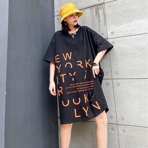 casual dresses loose fashion plus size letter print women dress black trend summer leisure wild clothes xj44251, Black;gray
casual dresses loose fashion plus size letter print women dress black trend summer leisure wild clothes xj44251, Black;gray