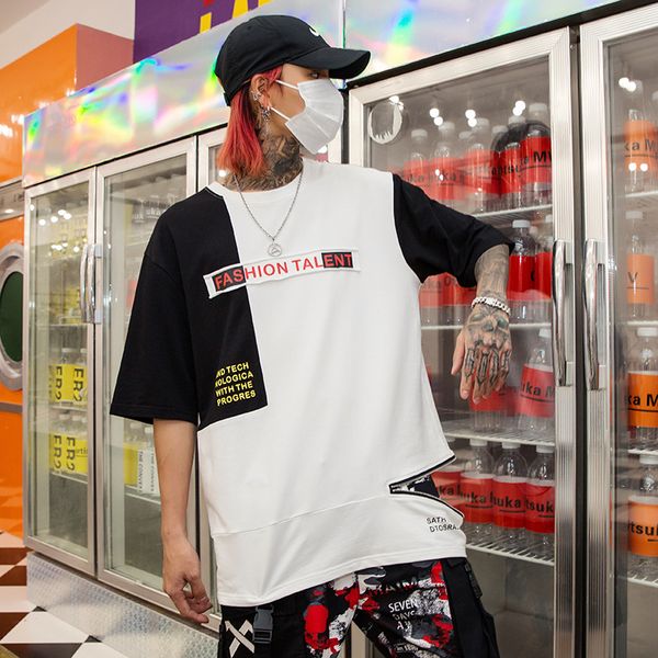 2021 men will see black white patchwork oversize man's t-shirt hip hop street clothes side fly short sleeve 317h, White;black
2021 men will see black white patchwork oversize man's t-shirt hip hop street clothes side fly short sleeve 317h, White;black
