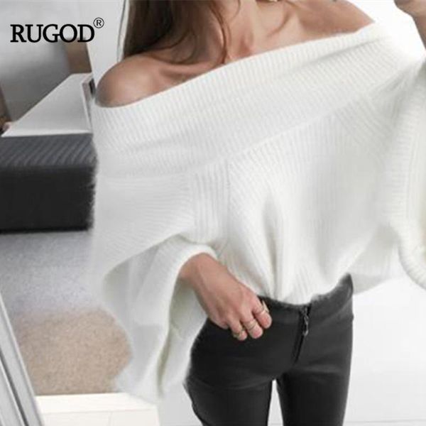 rugod 2018 off shoulder knitted sweater women solid loose flare sleeve pullover jumpers female mink cashmere sweater poncho1, White;black
rugod 2018 off shoulder knitted sweater women solid loose flare sleeve pullover jumpers female mink cashmere sweater poncho1, White;black