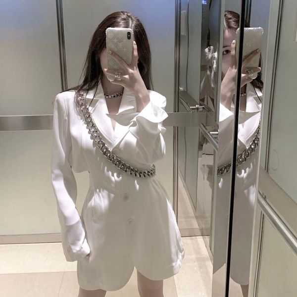 women's suits & blazers 2021 autumn winter women office work female fashion long sleeve solid causal korean style elegant coats q421, White;black
women's suits & blazers 2021 autumn winter women office work female fashion long sleeve solid causal korean style elegant coats q421, White;black