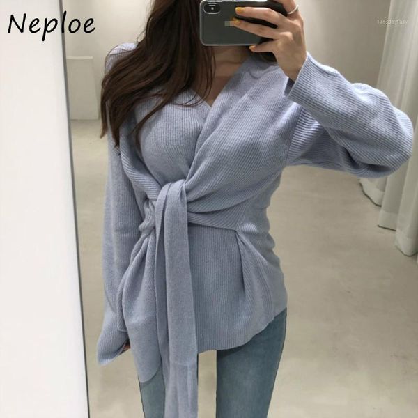 women's sweaters neploe 2021 autumn winter v-neck solid color sweater women chic crooss lace up pullovers warm all-match knitted femme, White;black
women's sweaters neploe 2021 autumn winter v-neck solid color sweater women chic crooss lace up pullovers warm all-match knitted femme, White;black