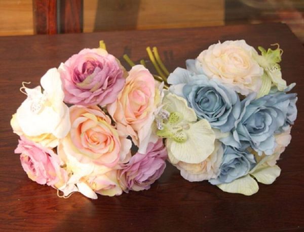 artificial rose&orchid flower bride bouquet flower for bridal wedding party home office decorations
artificial rose&orchid flower bride bouquet flower for bridal wedding party home office decorations