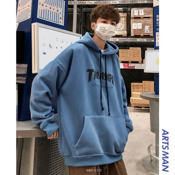 men's autumn and winter loose hip hop bf style hooded sweater trend versatile coat size 004, Black
men's autumn and winter loose hip hop bf style hooded sweater trend versatile coat size 004, Black