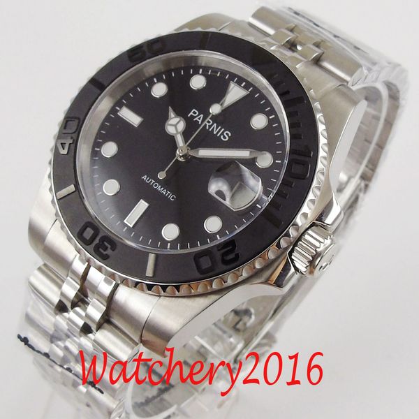 40mm bliger black dial sapphire date brushed ceramic bezel luminous automatic jubilee men's watch 1006, Slivery;brown
40mm bliger black dial sapphire date brushed ceramic bezel luminous automatic jubilee men's watch 1006, Slivery;brown