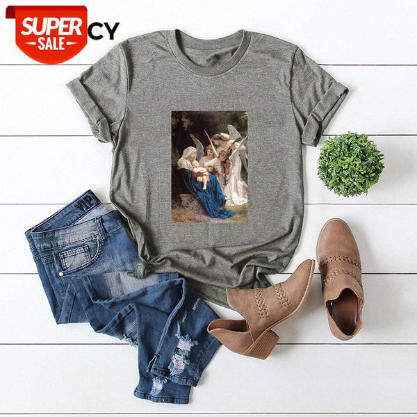 jfuncy retro oil painting print t shirt women short sleeve loose tshirt woman summer cotton tee shirts plus size female #f40p, White 
jfuncy retro oil painting print t shirt women short sleeve loose tshirt woman summer cotton tee shirts plus size female #f40p, White