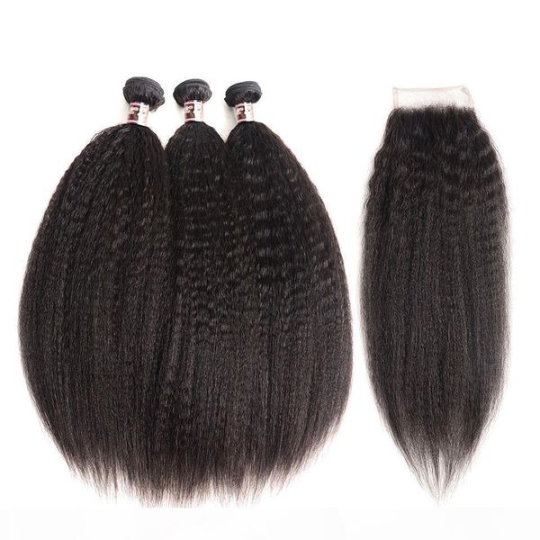 kinky straight human hair weave unprocessed brazilian peruvian malaysian remy human hair 3 bundles with lace closure hair extension, Black;brown
kinky straight human hair weave unprocessed brazilian peruvian malaysian remy human hair 3 bundles with lace closure hair extension, Black;brown