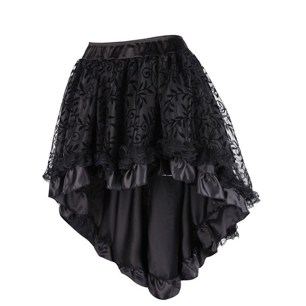 steampunk gothic black floral flocking tulle and ruffled victorian skirt women front short back long asymmetrical skirts 8537
steampunk gothic black floral flocking tulle and ruffled victorian skirt women front short back long asymmetrical skirts 8537