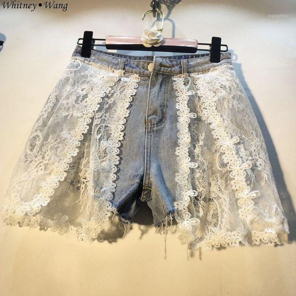 whitney wang 2020 summer fashion streetwear colors contrast lace patchwork denim shorts women jeans pants1, Blue
whitney wang 2020 summer fashion streetwear colors contrast lace patchwork denim shorts women jeans pants1, Blue
