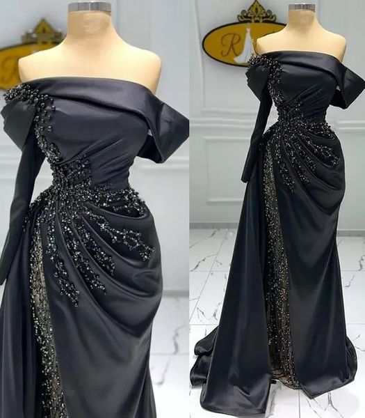 classic black formal evening dresses off the shoulder ruched satin gorgeous beading sequins women plus size prom party gowns long arabic ves, Black;red
classic black formal evening dresses off the shoulder ruched satin gorgeous beading sequins women plus size prom party gowns long arabic ves, Black;red