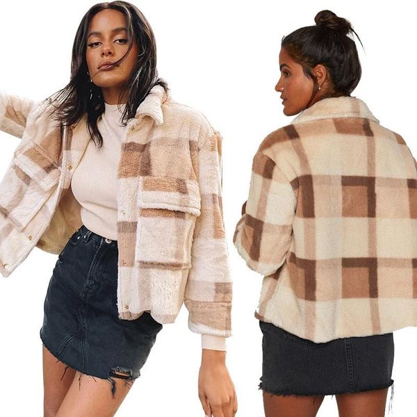 women's jackets plaid printed jacket stand collar packet long sleeve warm nap wool short autumn & winter coat women arrival, Black;brown
women's jackets plaid printed jacket stand collar packet long sleeve warm nap wool short autumn & winter coat women arrival, Black;brown